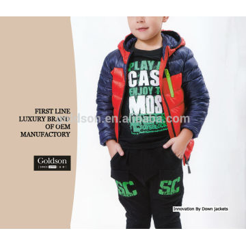 Contraste Ultra fino dobrável Down Jacket para Boy Winter Goose Down